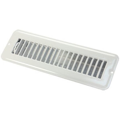 Picture of JR Products  White 2"W x 10"L Floor Heating/ Cooling Register w/Damper 02-28905 22-0472                                      