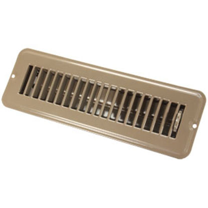 Picture of JR Products  Brown 2"W x 10"L Floor Heating/ Cooling Register w/Damper 02-28915 22-0473                                      