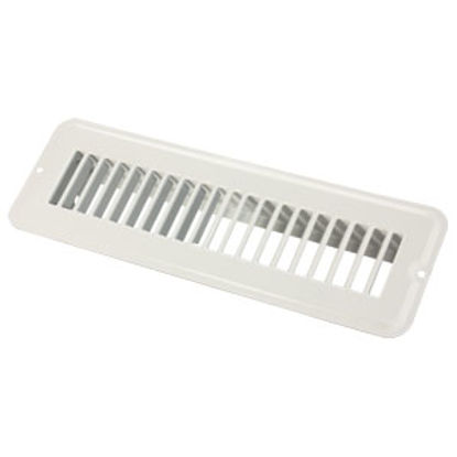 Picture of JR Products  White 2"W x 10"L Floor Heating/ Cooling Register w/o Damper 02-28925 22-0474                                    