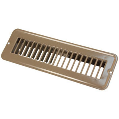 Picture of JR Products  Brown 2"W x 10"L Floor Heating/ Cooling Register w/o Damper 02-28935 22-0475                                    