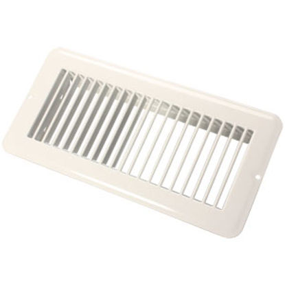 Picture of JR Products  White 4"W x 10"L Floor Heating/ Cooling Register w/o Damper 02-28985 22-0480                                    