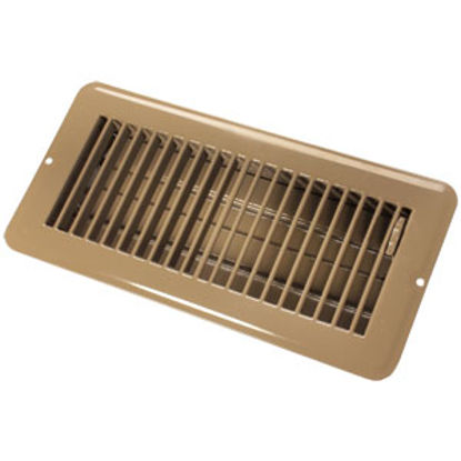 Picture of JR Products  Brown 4"W x 10"L Floor Heating/ Cooling Register w/Damper 02-29015 22-0483                                      