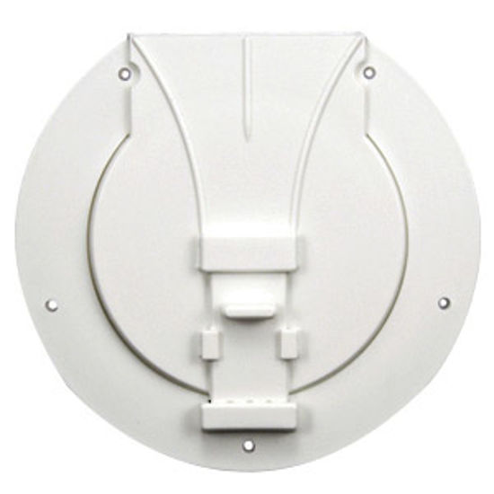 Picture of JR Products  Polar White 3-27/32"RO Utility/ Awning Pole Storage Access Door S-25-10-A 22-0549                               