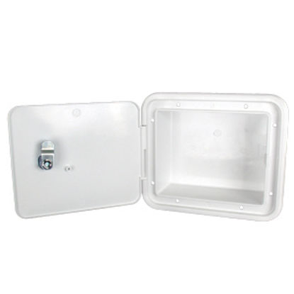 Picture of JR Products  Polar White 5-7/8"RO Multi-Purpose Utility Hatch Access Door w/Back G8102-A 22-0550                             