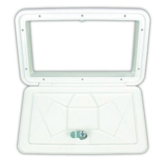 Picture of JR Products  Polar White 11-1/16"RO Multi-Purpose Utility Hatch Access Door ZE102-A 22-0553                                  