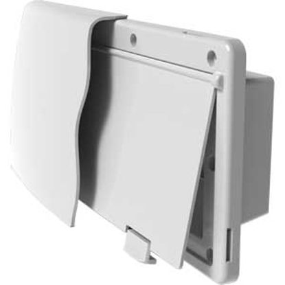 Picture of JR Products Endura Polar White 12-9/16"W X 5-7/8"H X 5/8" Flange Wall Vent 50015 22-0675                                     