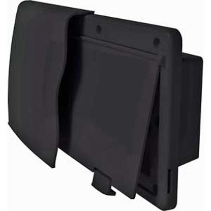 Picture of JR Products Endura Black 12-9/16"W X 5-7/8"H X 1-1/2" Flange Wall Vent 50045 22-0678                                         