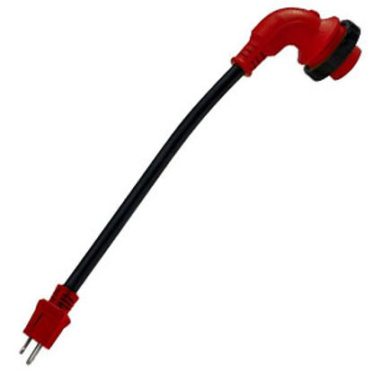 Picture of Mighty Cord  12" 15M/30F 90 Deg Locking Power Cord Adapter A10-1530D90 22-1172                                               