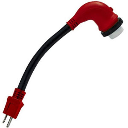 Picture of Mighty Cord  12" 15M/50F 90 Deg Locking Power Cord Adapter A10-1550D90 22-1174                                               