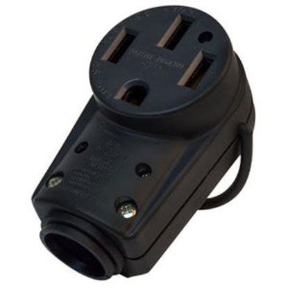 Picture of Mighty Cord  Black 50A Female Power Cord Plug End w/ Handle A10-R50VP 22-1178                                                