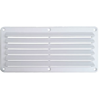 Picture of Leisure Time  White ABS 5"L X 10"W Rectangular Wall Vent w/ Fixed Louvers DV510W 22-3553                                     
