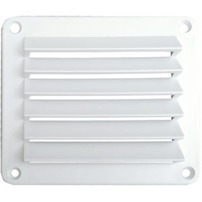 Picture of Leisure Time  White ABS 5" Square Wall Vent w/ Fixed Louvers DV55W 22-3555                                                   