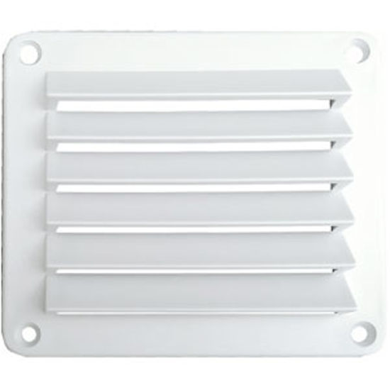 Picture of Leisure Time  White ABS 5" Square Wall Vent w/ Fixed Louvers DV55W 22-3555                                                   