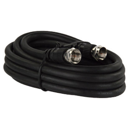 Picture of JR Products  Black 6' RG6 Coaxial Cable w/ Threaded Connection 47425 24-0363                                                 