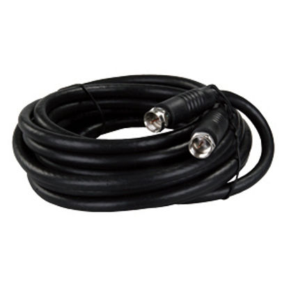 Picture of JR Products  Black 12' RG6 Coaxial Cable w/ Threaded Connection 47445 24-0368                                                