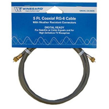 Picture of Winegard  Gray 5' RG6 Coaxial Cable w/ O-Ring Connector CX-0605 24-0385                                                      