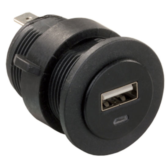 Picture of JR Products  Black Dual USB Power Port Socket 15115 24-0435                                                                  
