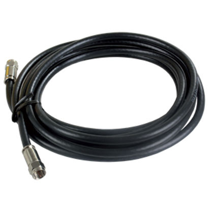 Picture of JR Products  Black 12' RG6 Coaxial Cable w/ Compression End 47965 24-0445                                                    