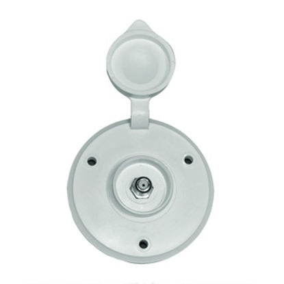 Picture of Prime Products  White Outdoor Round Single Cable TV Receptacle w/ Cover 08-6208 24-1001                                      