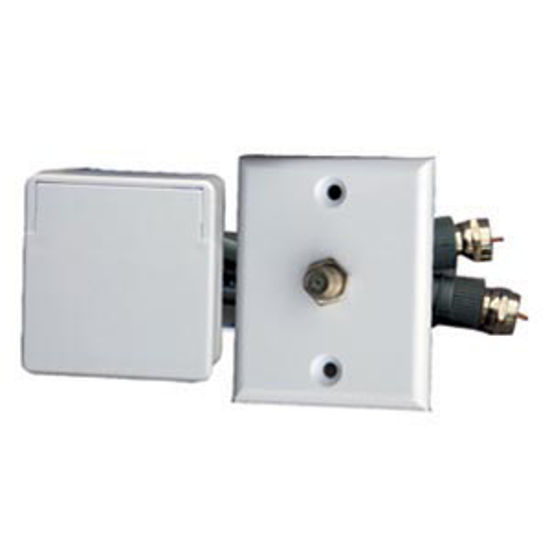 Picture of Prime Products  White Outdoor Single Phone Receptacle w/ Cover 08-6205 24-1058                                               