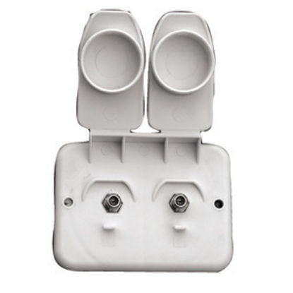 Picture of Prime Products  White Outdoor Dual Cable TV Receptacle w/ Cover 08-6212 24-1059                                              