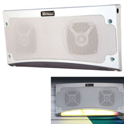 Picture of King RV Media (TM) White 13-1/2"Wx5-1/2"Hx2-1/4"D Waterproof Bluetooth Speaker RVM1000 24-4870                               