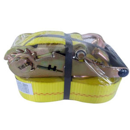 Picture of Trail FX  2" x 27' Yellow Ratchet Tie Down Strap w/J-Hook A12019Y 25-6839                                                    