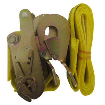 Picture of Trail FX  2" x 10' Yellow Ratchet Tie Down Strap w/Twisted Snap Hook A12041Y 25-6840                                         