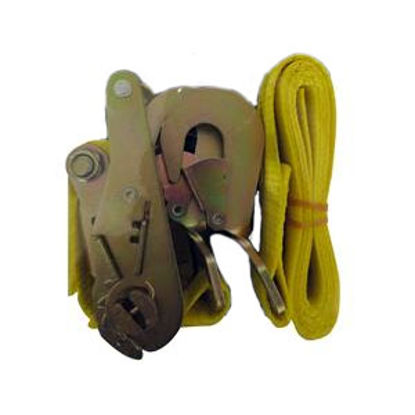 Picture of Trail FX  2" x 7' Yellow Ratchet Tie Down Strap w/Twisted Snap Hook A12031Y 25-6841                                          