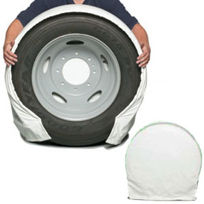 Picture of CoverCraft SnapRing TireSavers Set of 2 White Vinyl 27"-29" DiaTire Covers ST7001WH 46-0046                                  