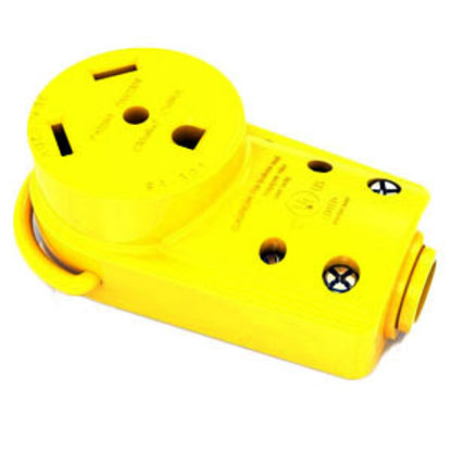 Picture of Furrion  Yellow 30A Power Cord Plug End 382877 55-0418                                                                       