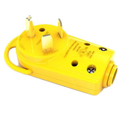 Picture of Furrion  Yellow 30A Male Power Cord Plug End 382408 55-0443                                                                  