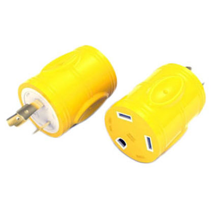 Picture of Furrion  Yellow 30A To 20A Female Power Cord Plug End 381667 55-0444                                                         