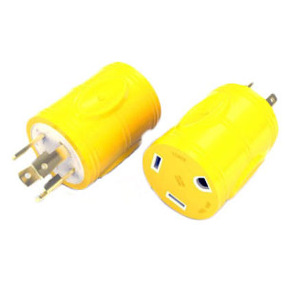Picture of Furrion  Yellow 30A To 20A Female Power Cord Plug End 382385 55-0445                                                         