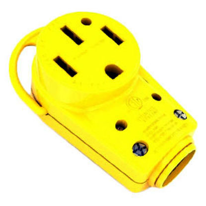 Picture of Furrion  Yellow 50A Power Cord Plug End 383943 55-0447                                                                       