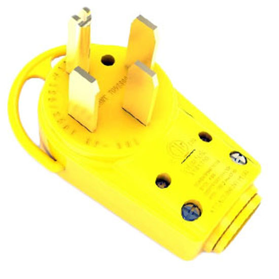 Picture of Furrion  Yellow 50A Male Power Cord Plug End 383940 55-0463                                                                  