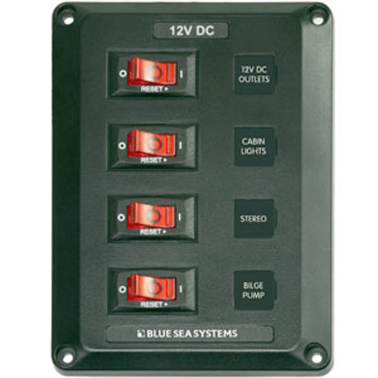 Picture of Blue Sea BelowDeck (TM) 45A 12VDC 4-1/4"W X 5.7"H X 1-3/4"D Power Distribution Box 4350 69-0573                              