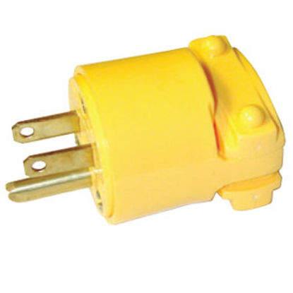 Picture of Cooper Wire  Yellow 15A Male Power Cord Plug End 4867-BOX 69-0733                                                            