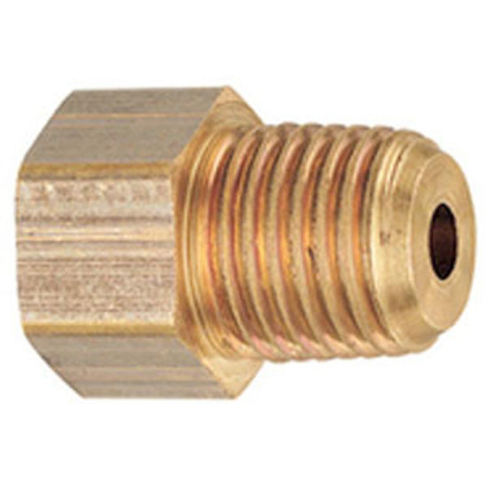 Picture of MB Sturgis  1/4" Female IF X 1/4" MNPT Brass LP Adapter Fitting w/Back Check 204120PKG 69-6654                               