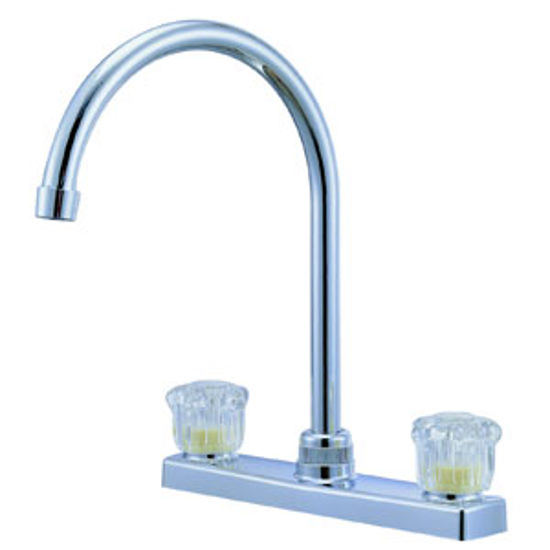 Picture of Relaqua  Chrome w/Clear Knobs 8" Kitchen Faucet w/Hi-Arc Spout AK-227SC 69-7063                                              