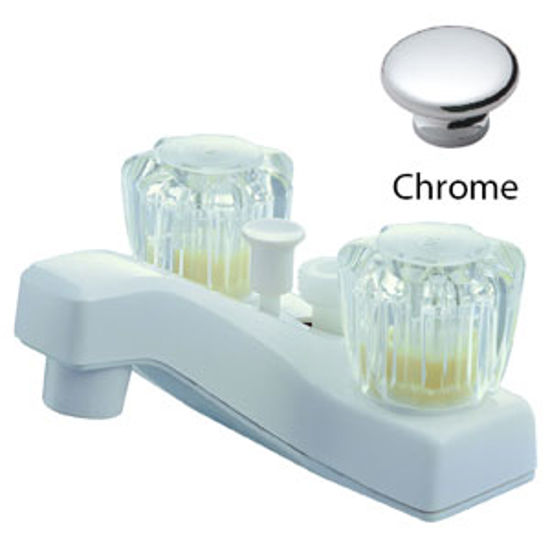 Picture of Relaqua  Chrome w/Clear Knobs 4" Lavatory Faucet AL-4201 69-7078                                                             