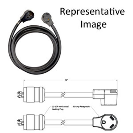 Picture of Surge Guard  12" 30A Locking Extension Cord w/T Pull Handle L530P30F12 69-7648                                               