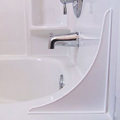 Picture of Tidee Tubb Tub Tender White Glass Bath Tub Splash Guard w/ Caulk 4TT-W 69-7712                                               