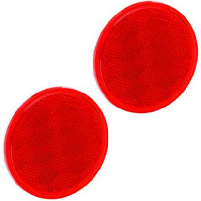 Picture of Bargman  3-3/16" Round Red Stick-On Reflector 74-38-010 69-8422                                                              