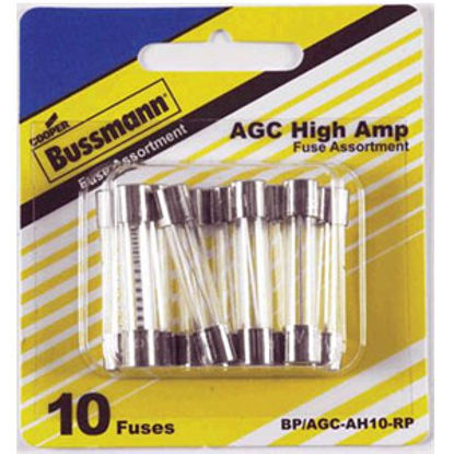 Picture of Bussman  10-Piece AGC Glass Fuse Assortment In Blister Pack BP/AGC-AH10-RP 69-8468                                           
