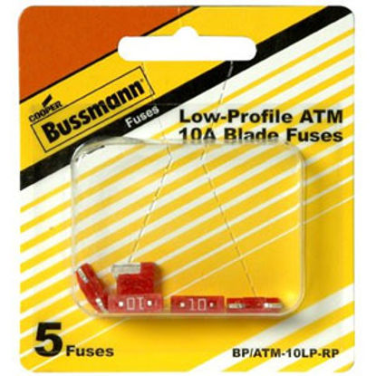 Picture of Bussman  5-Pack 10A Low Profile ATM Red Blade Fuse BP/ATM-10LP-RP 69-8470                                                    