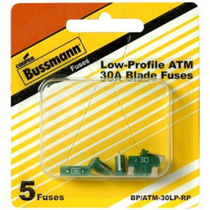 Picture of Bussman  5-Pack 30A Low Profile ATM Green Blade Fuse BP/ATM-30LP-RP 69-8474                                                  