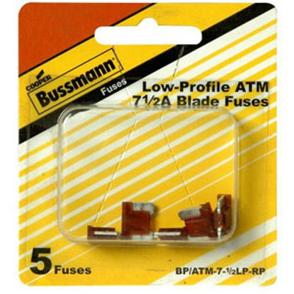 Picture of Bussman  5-Pack 7.5A Low Profile ATM Brown Blade Fuse BP/ATM-7-1/2LP-RP 69-8477                                              