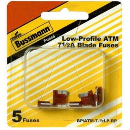 Picture of Bussman  5-Pack 7.5A ATM Brown Blade Fuse BP/ATM-7-1/2-RP 69-8478                                                            