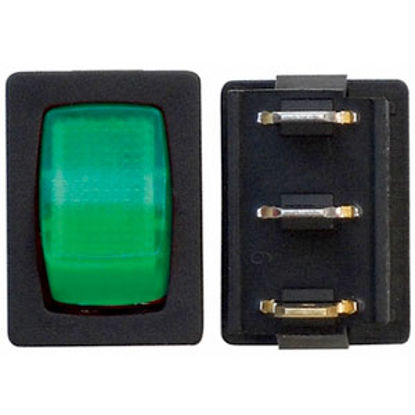 Picture of Diamond Group  3-Bag Green/ Black 125V/ 16A SPST Lighted Rocker Switches For Water Pumps DG238PB 69-8813                     